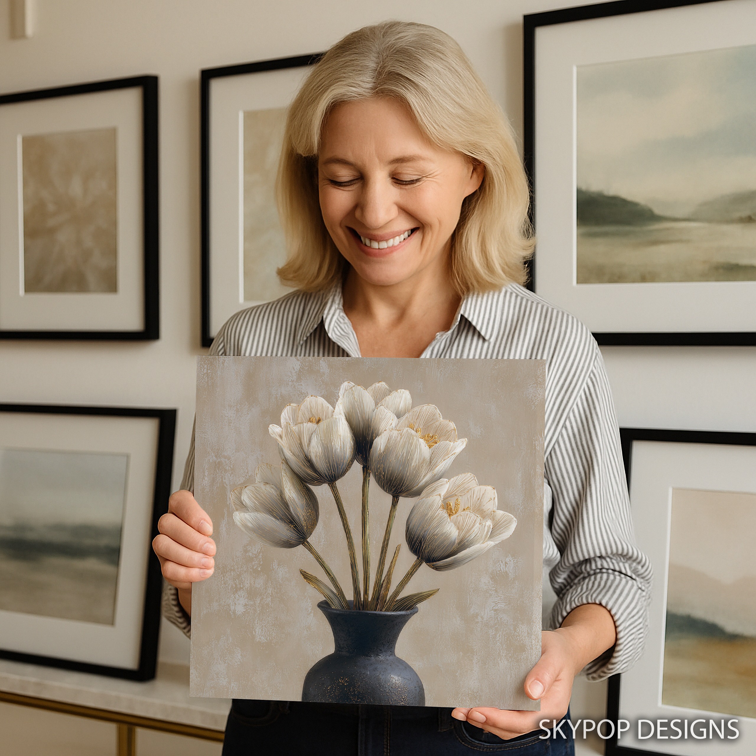 9.jpg Elegant White Tulips Art