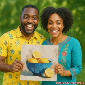 Lemon Blue Bowl Art