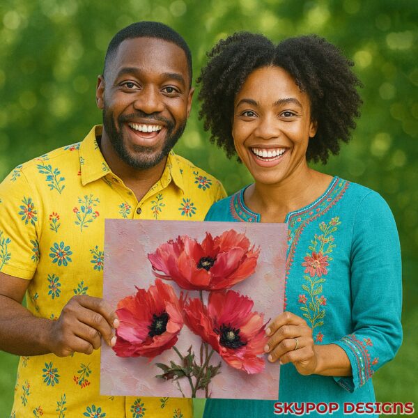 Red Poppy Flower Art