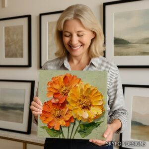 Zinnia Bloom Art