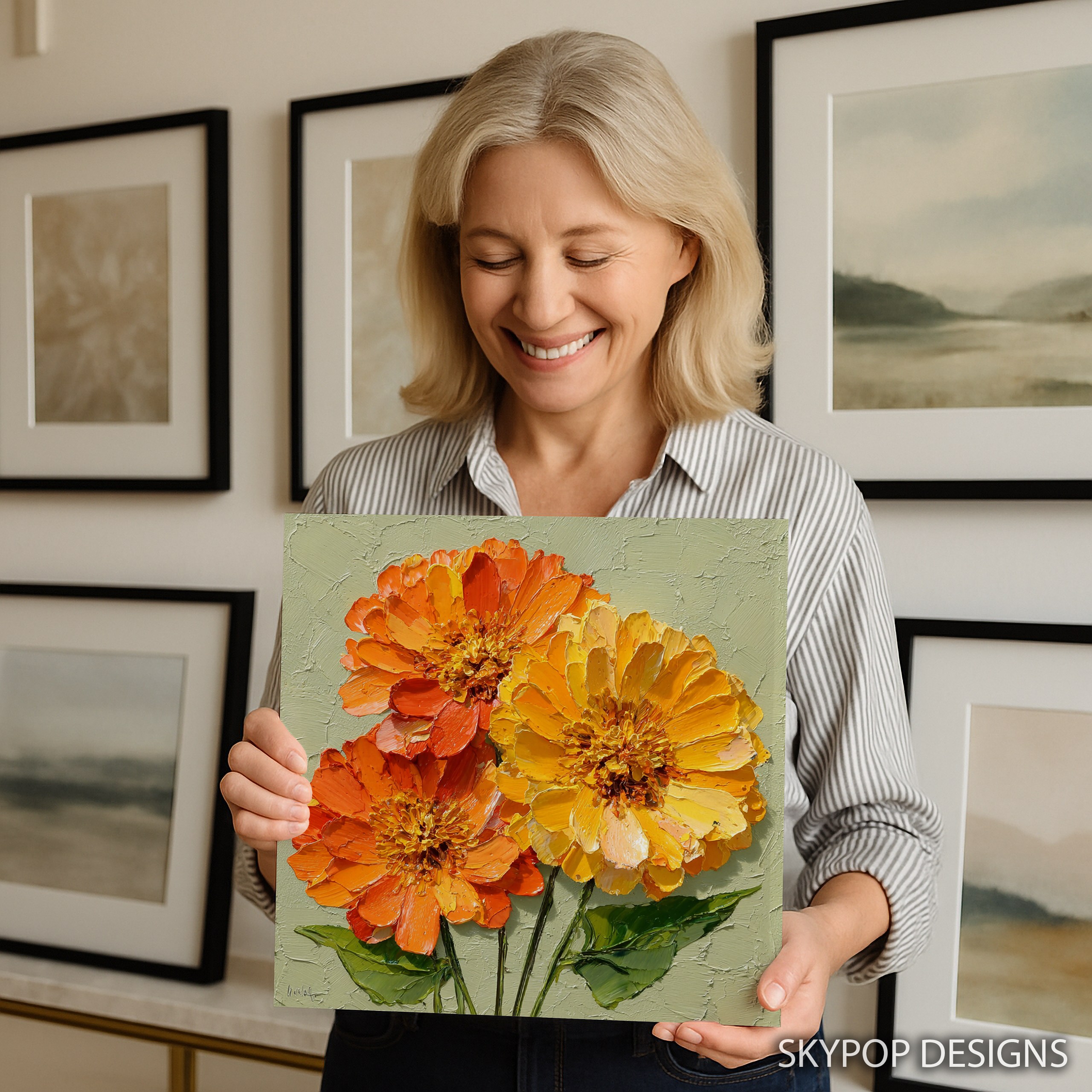 9.jpg Zinnia Bloom Art