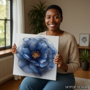 Blue Peony Art