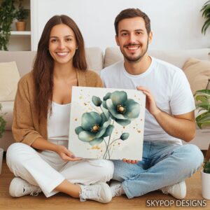 Teal Poppy Art