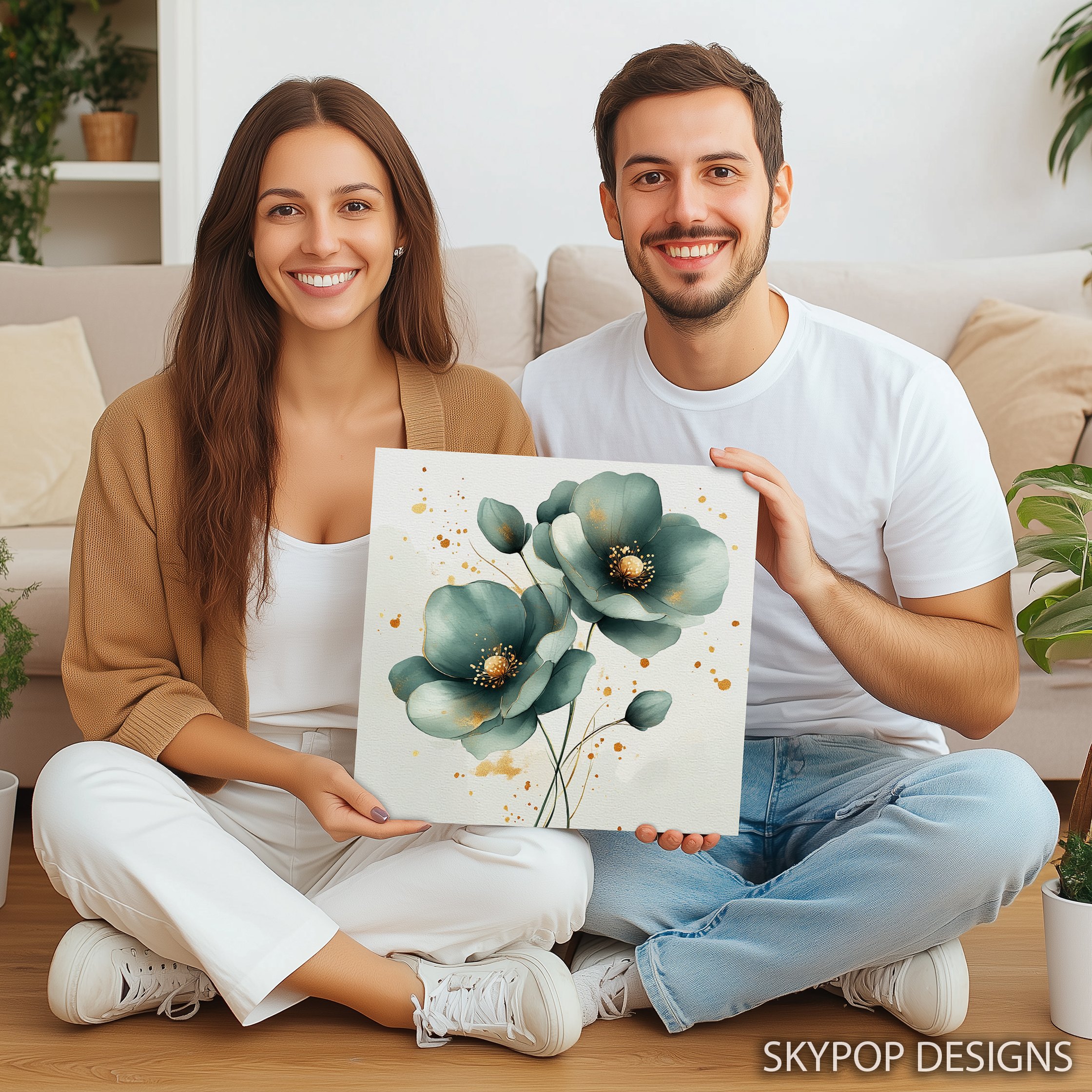 9.jpg Teal Poppy Art