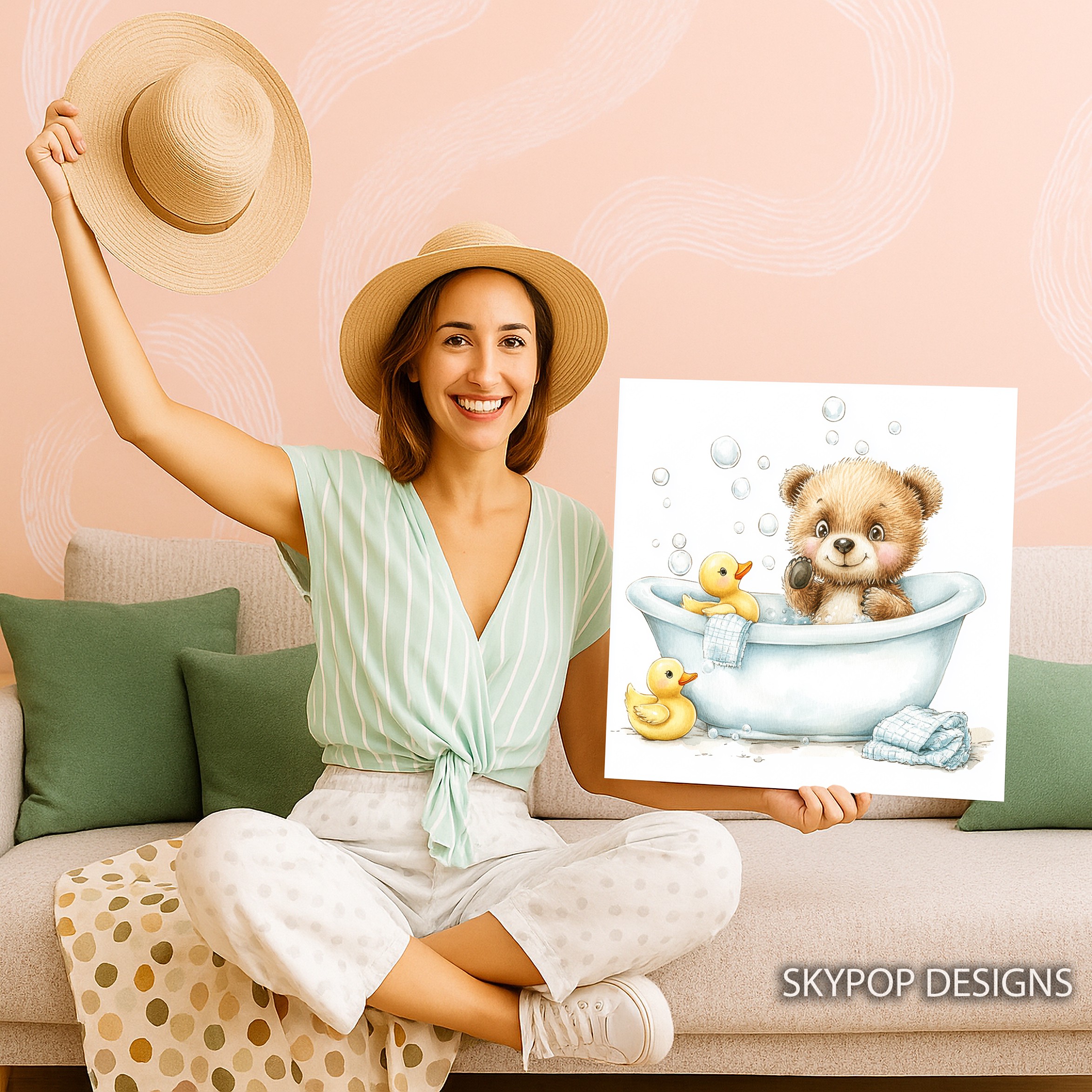 9.jpg Bear and Duck Bath Art