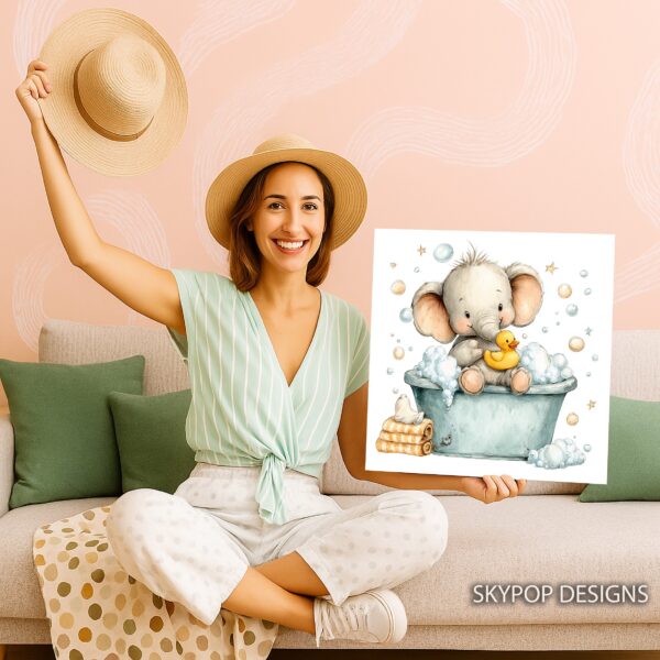 Elephant Bath Time Art