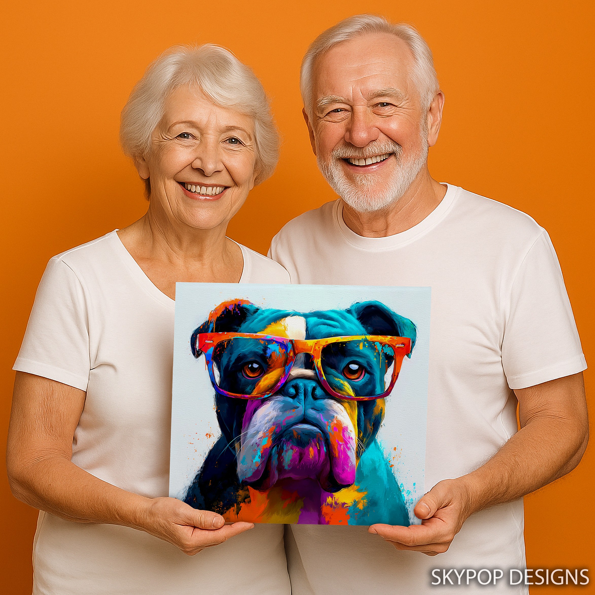 9.jpg Bulldog With Glasses Art