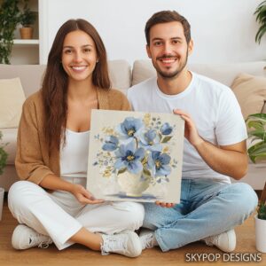Blue Poppy Bouquet Art
