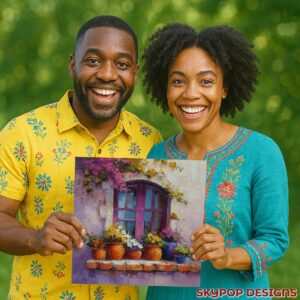 Vibrant Window Garden Art