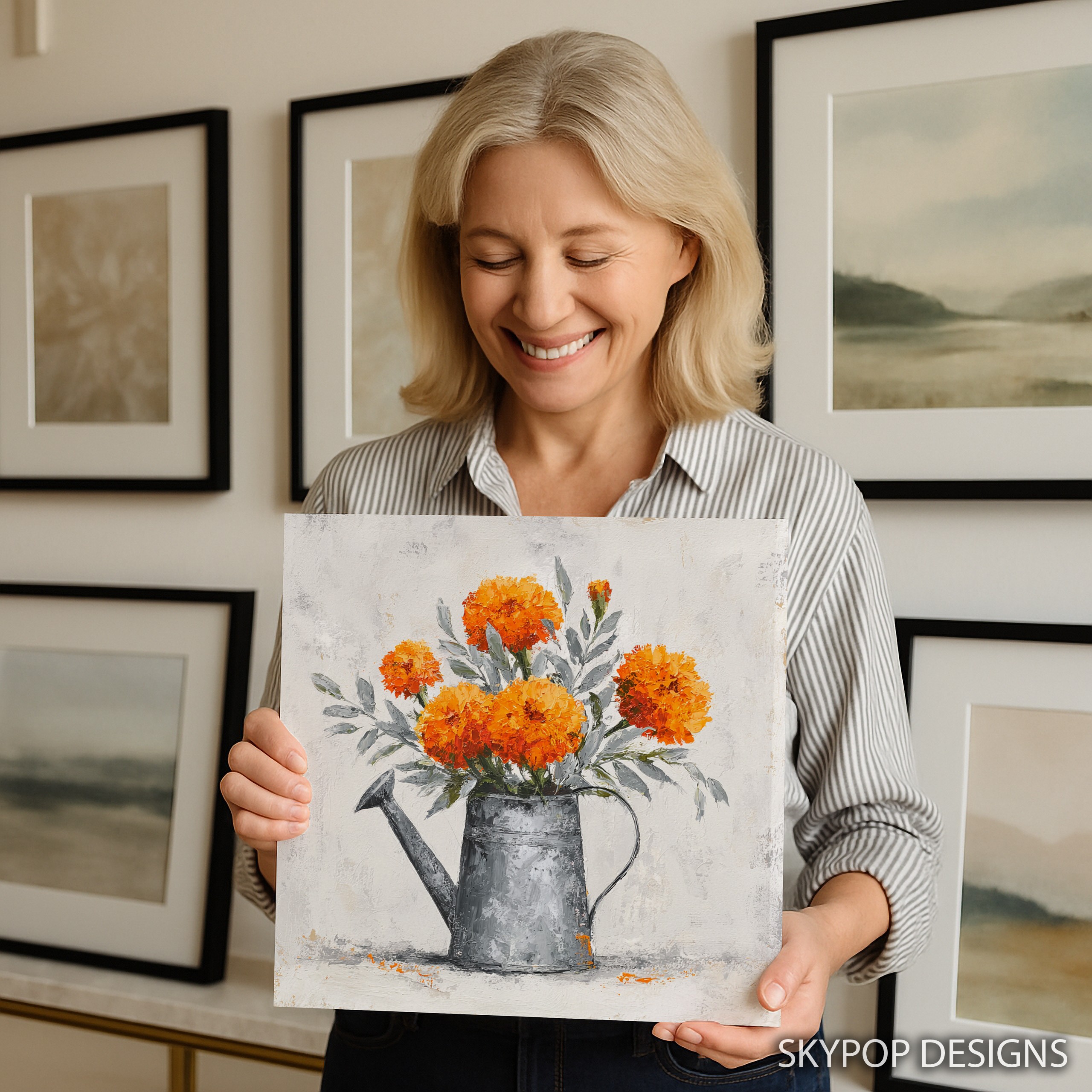 9.jpg Marigold Watering Can Art