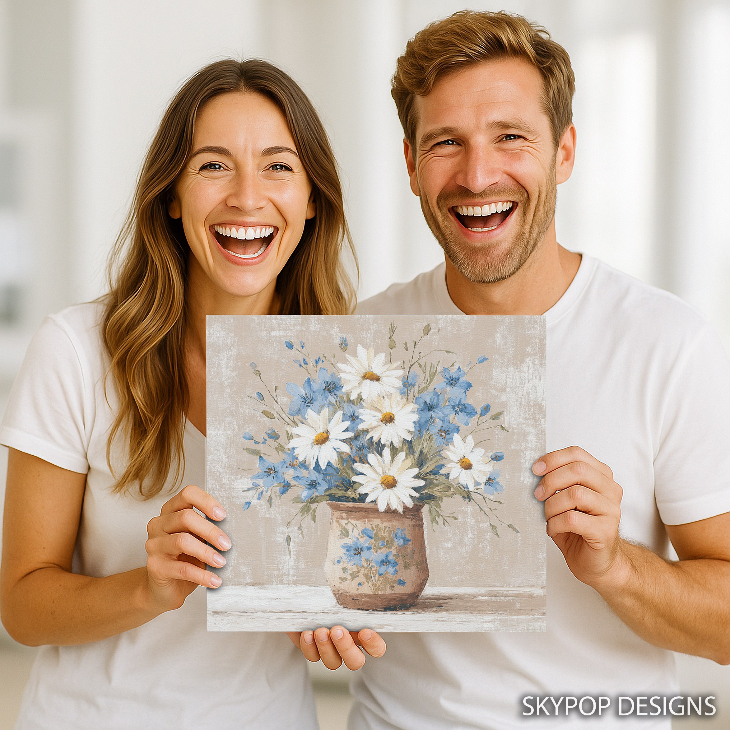 9.jpg Daisy and Cornflower Bouquet Art