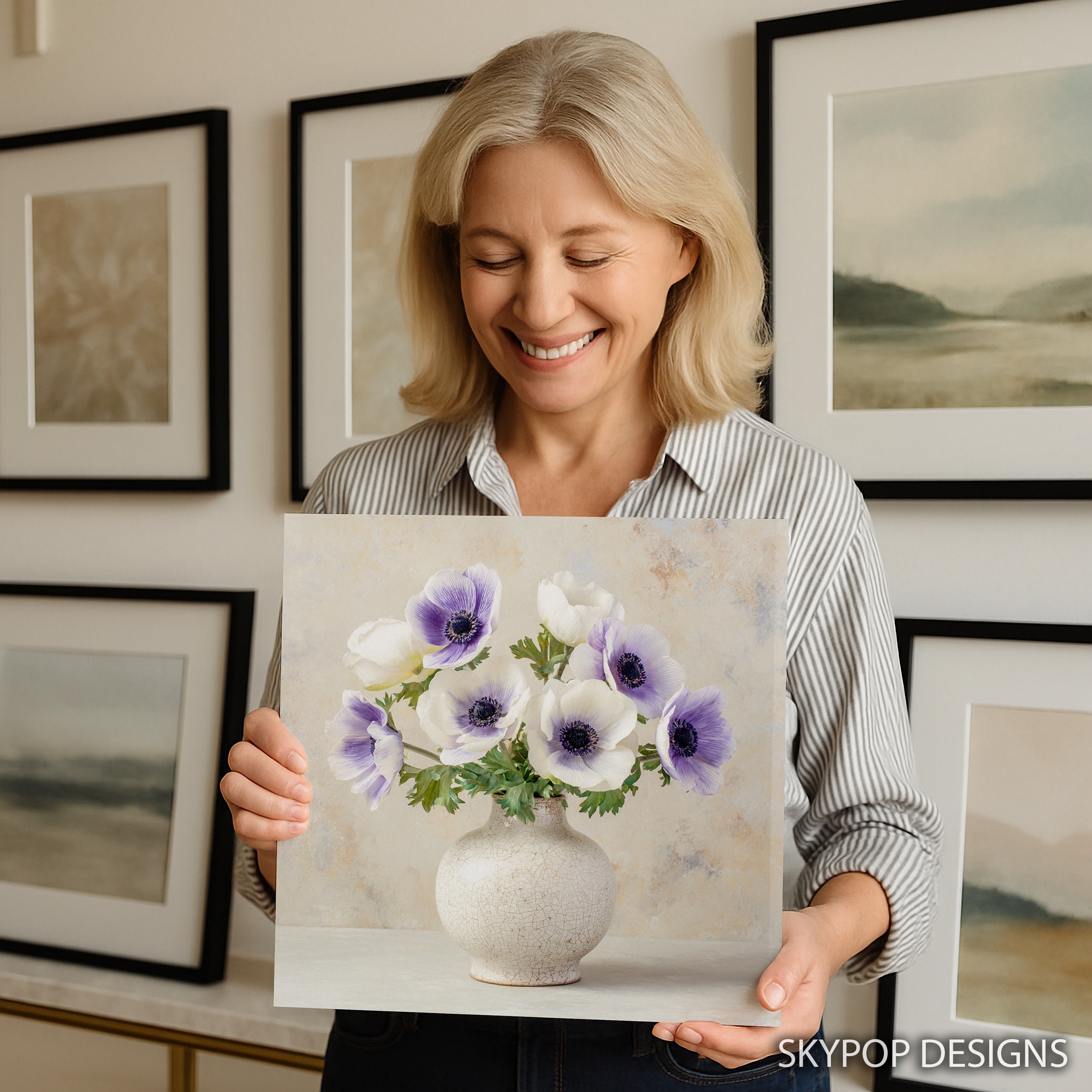 9.jpg Purple Anemone Bouquet Art