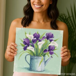 Iris and Calla Lily Art