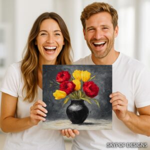 Red and Yellow Tulips Art