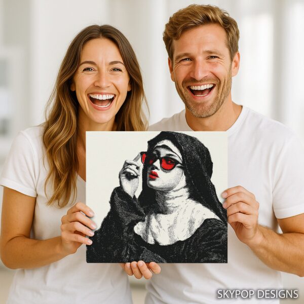 Nun with Red Sunglasses Art