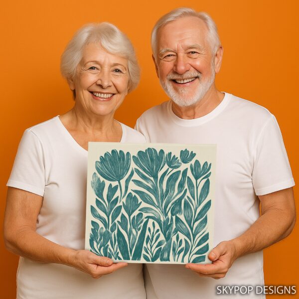 Teal Tulip Art