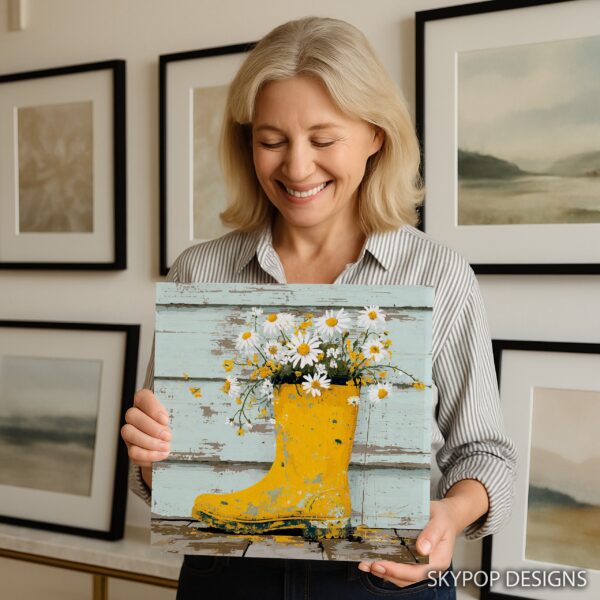 Yellow Rainboot Flower Art