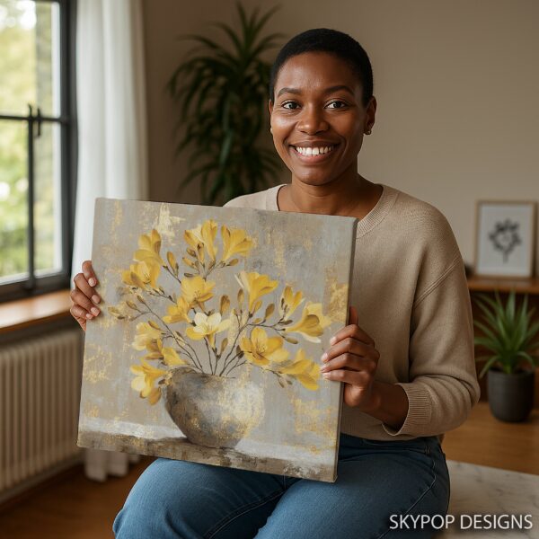 Golden Freesia Bouquet Art