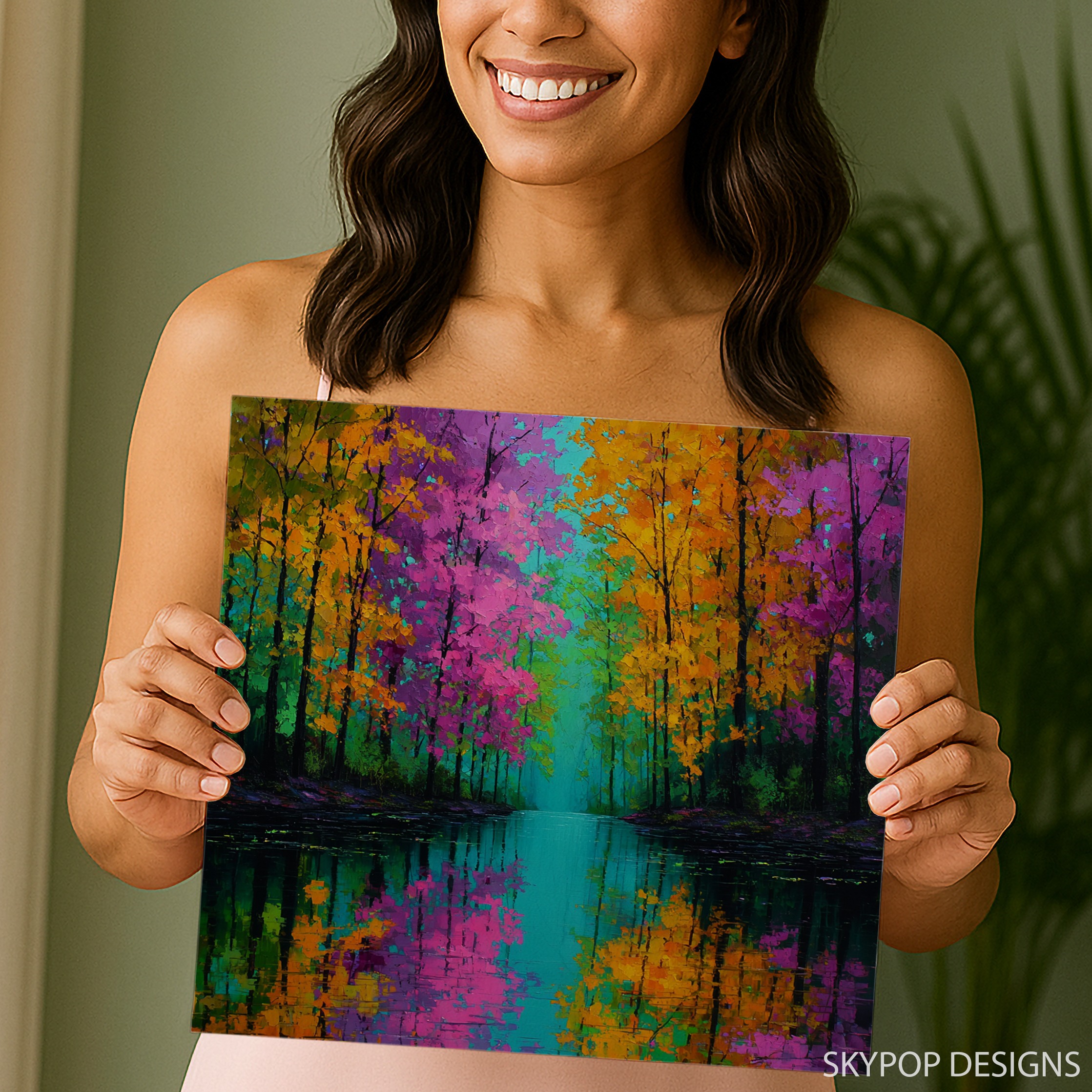 9.jpg Vibrant Forest Reflection Art