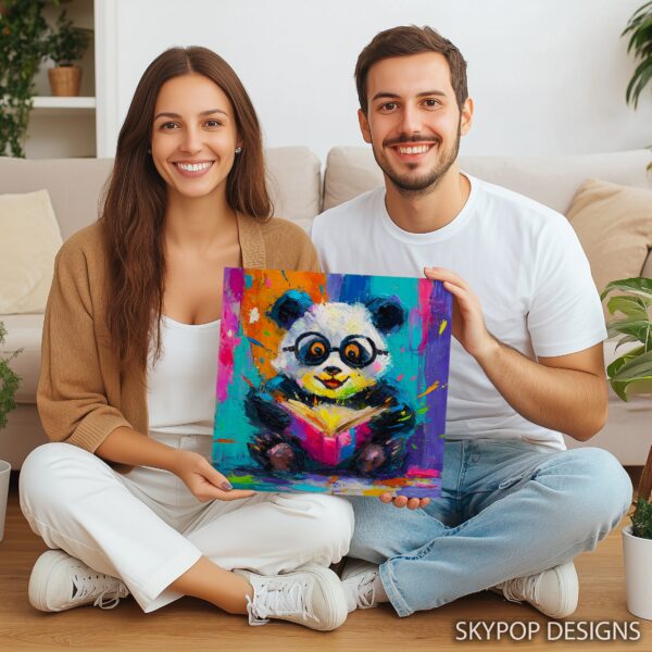 Panda Reading Book Art