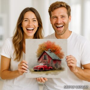 Red Barn Truck Art