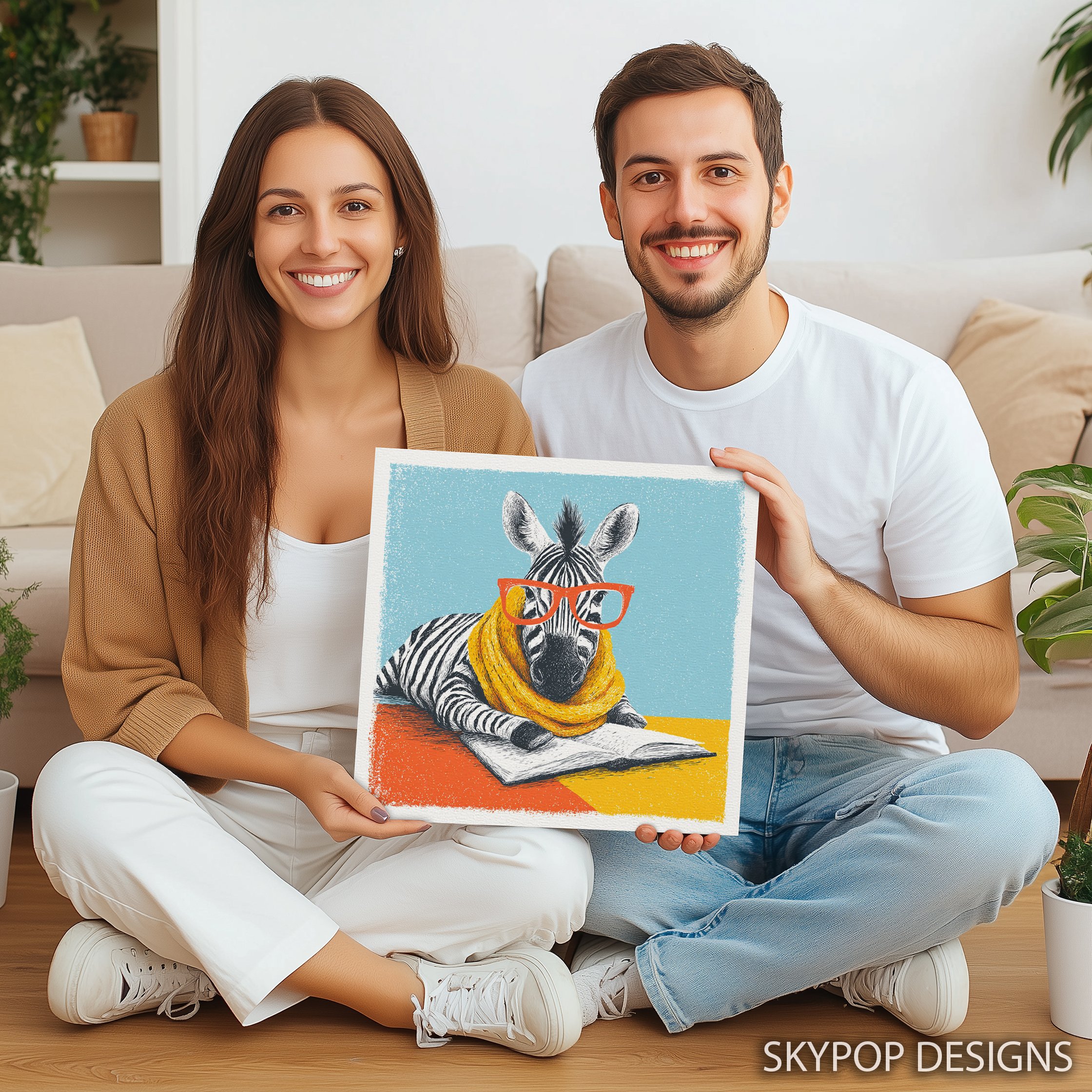 9.jpg Zebra Reading Art
