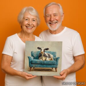 Cow on Couch Art