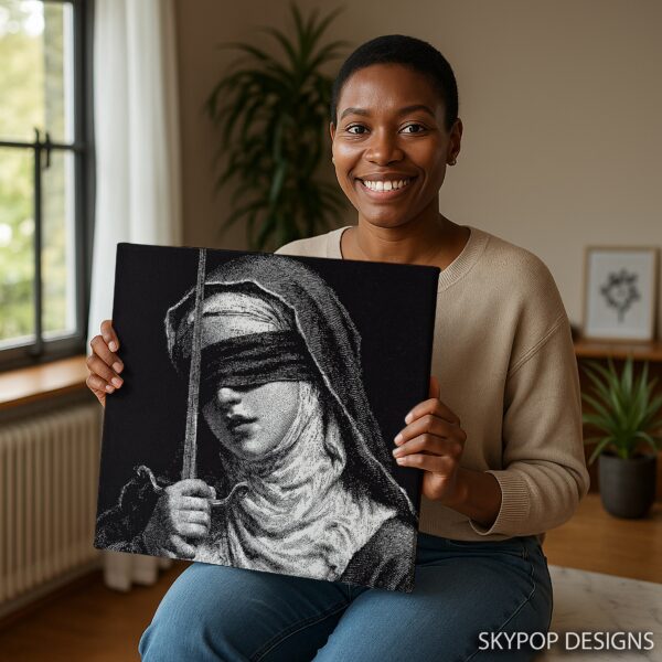 Blindfolded Justice Art