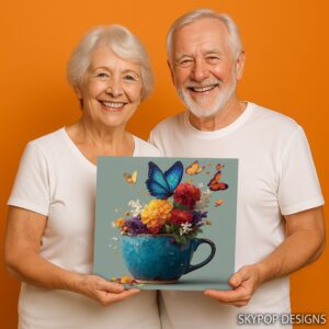 Butterfly Flower Cup Art