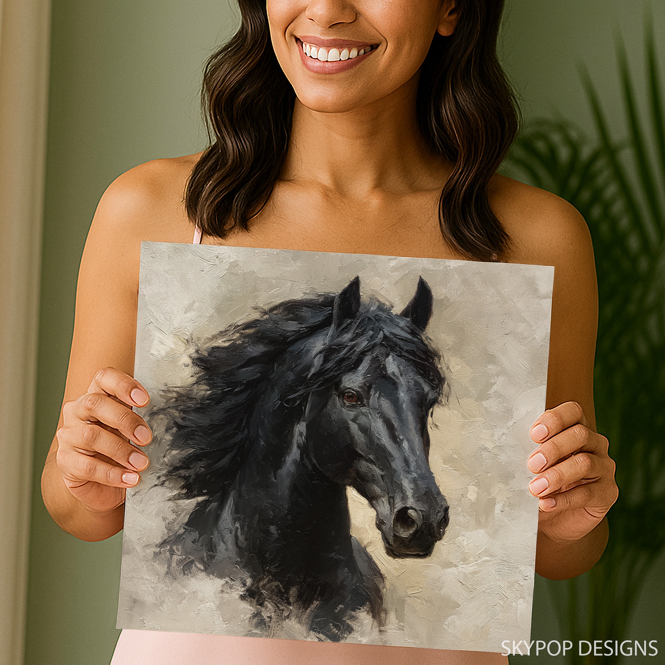 9.jpg Black Horse Portrait Art