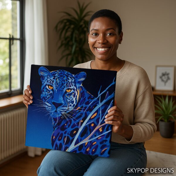 Blue Leopard Art