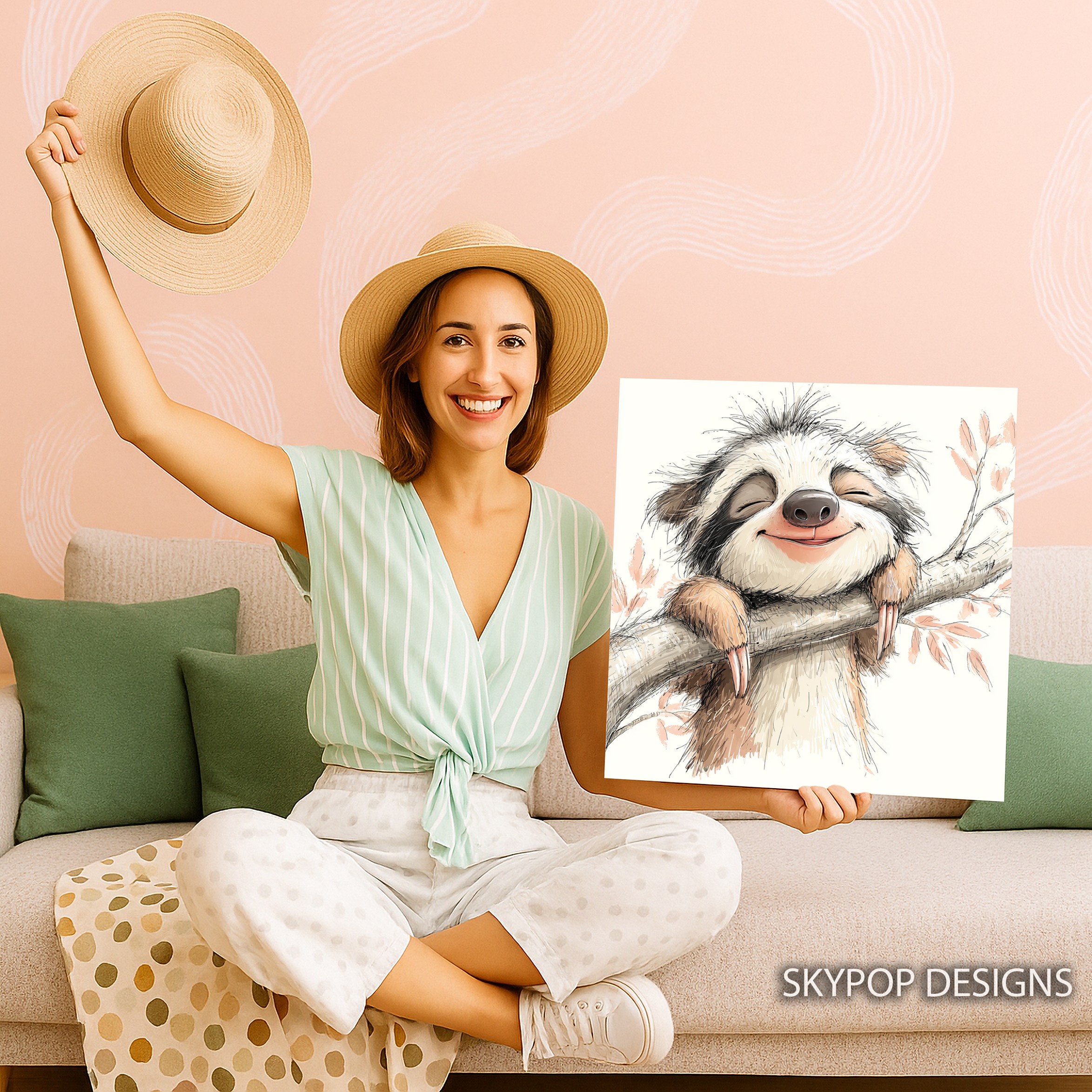 9.jpg Smiling Sloth Art