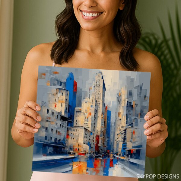 Urban Skyline Reflection Art