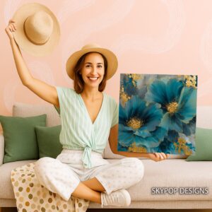 Teal Blossom Art