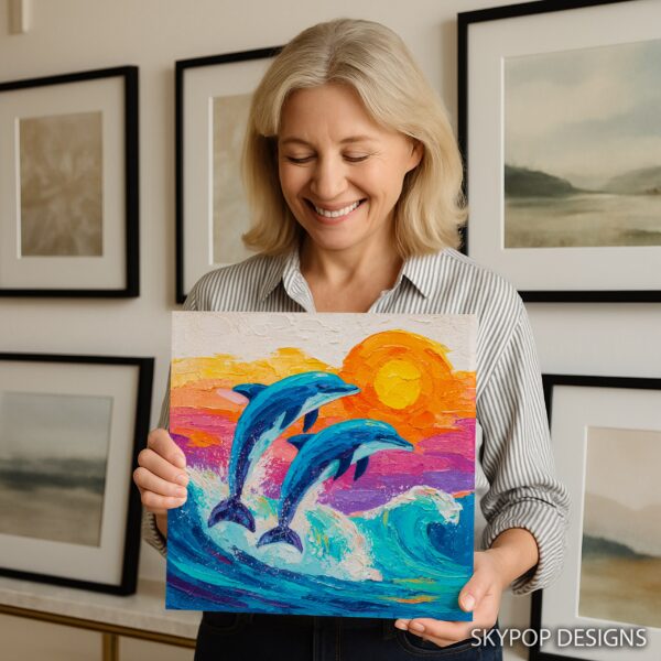 Dolphin Sunset Art
