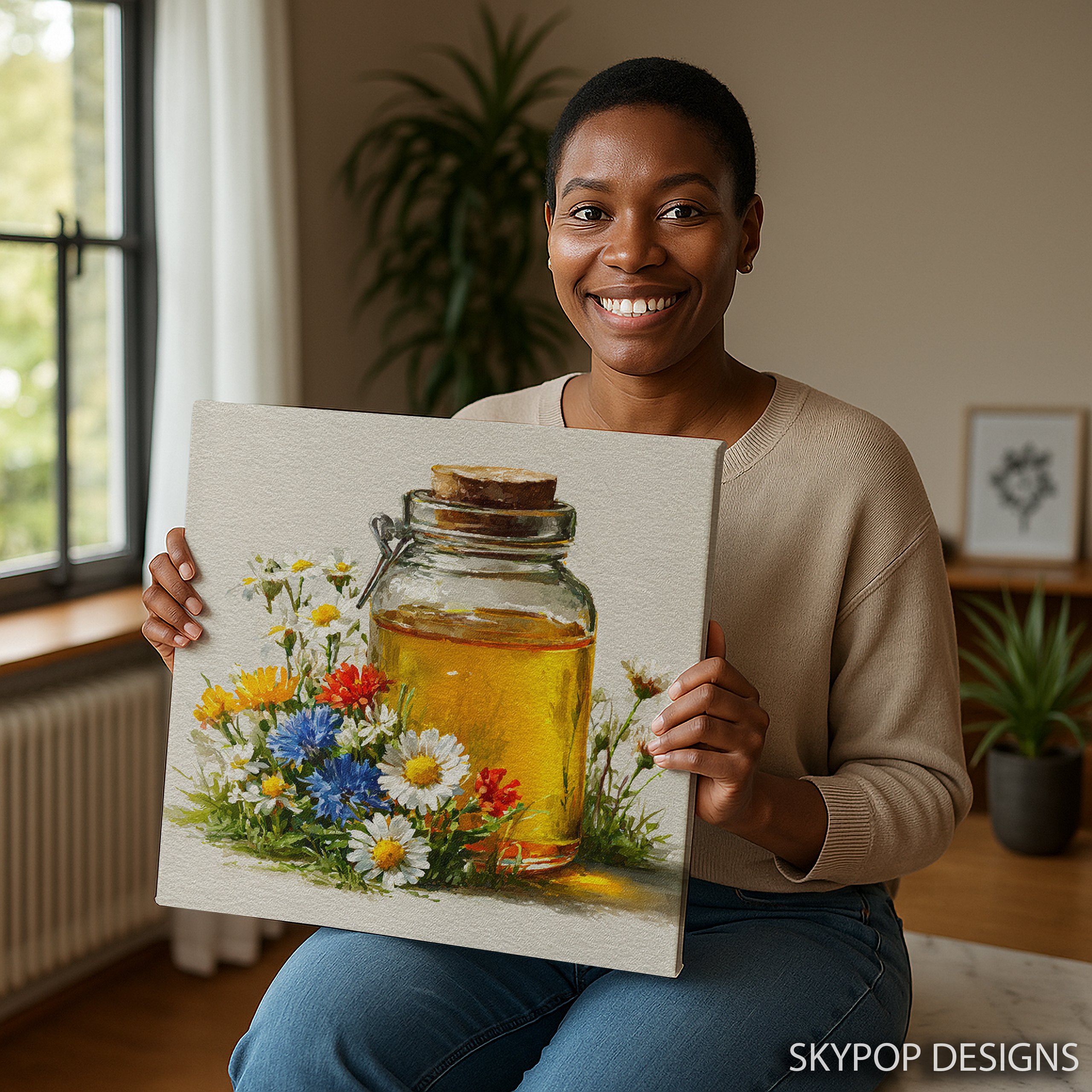 9.jpg Wildflower Honey Jar Art