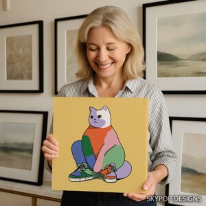 Colorful Cat Sneakers Art