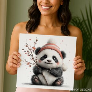 Panda Winter Hat Art