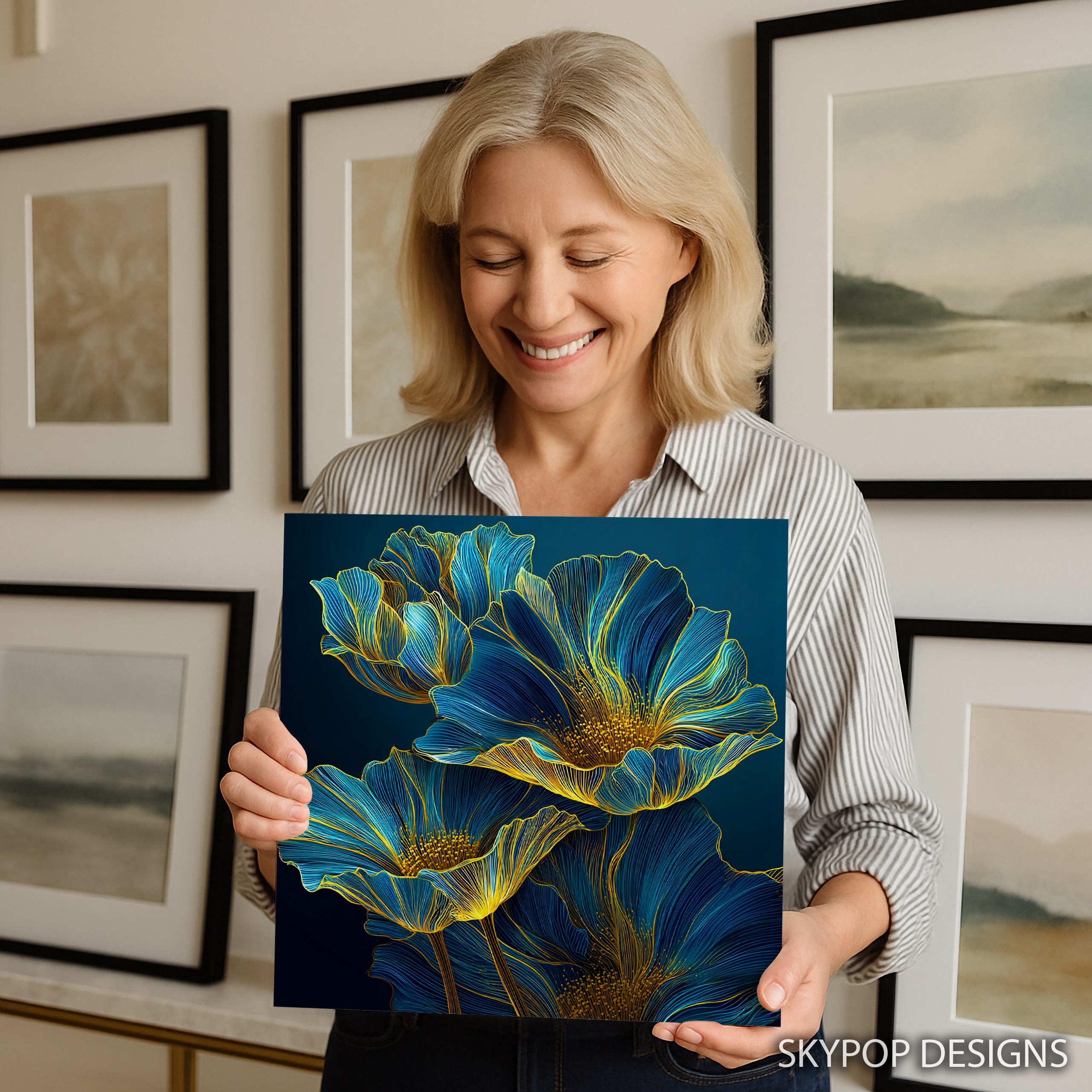 9.jpg Electric Blue Flower Art