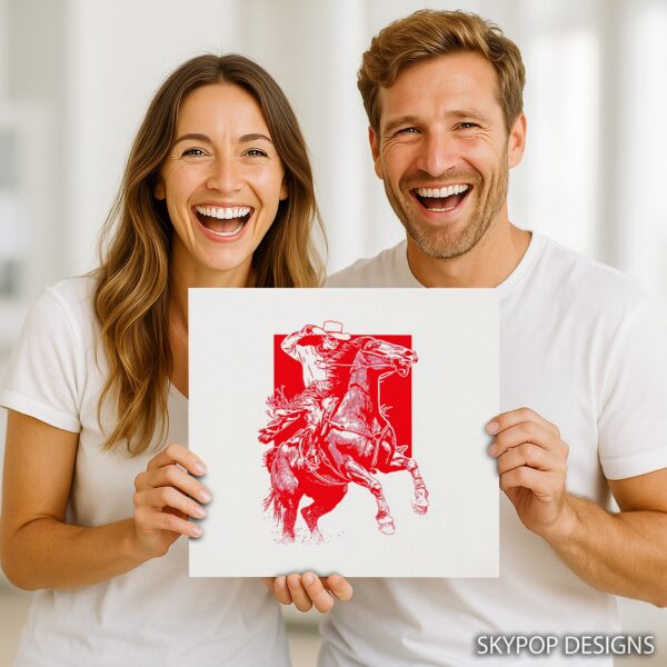 Cowboy Horse Riding Art