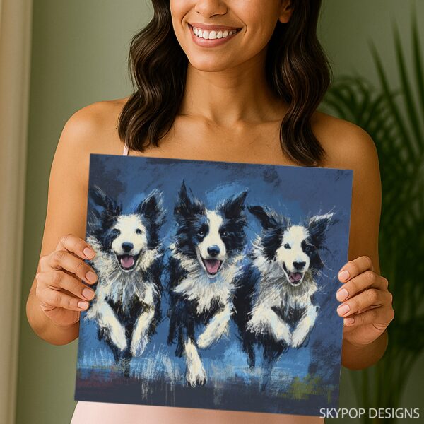 Border Collie Trio Art