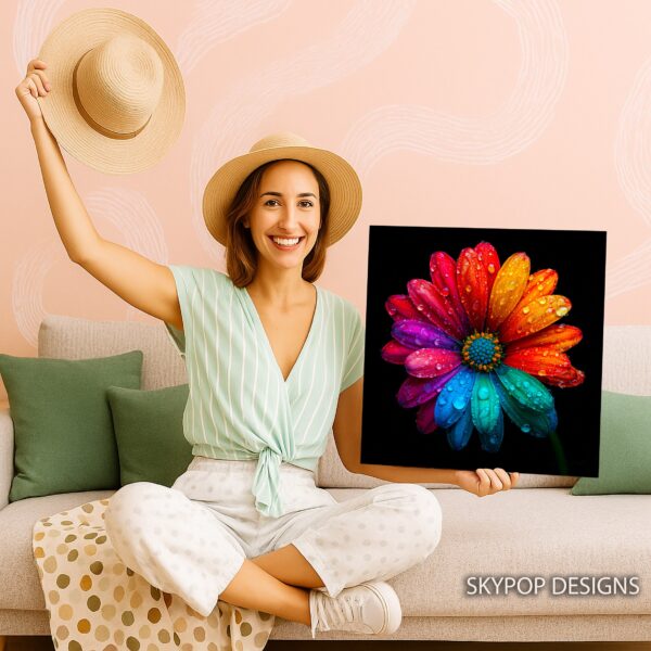 Rainbow Daisy Art