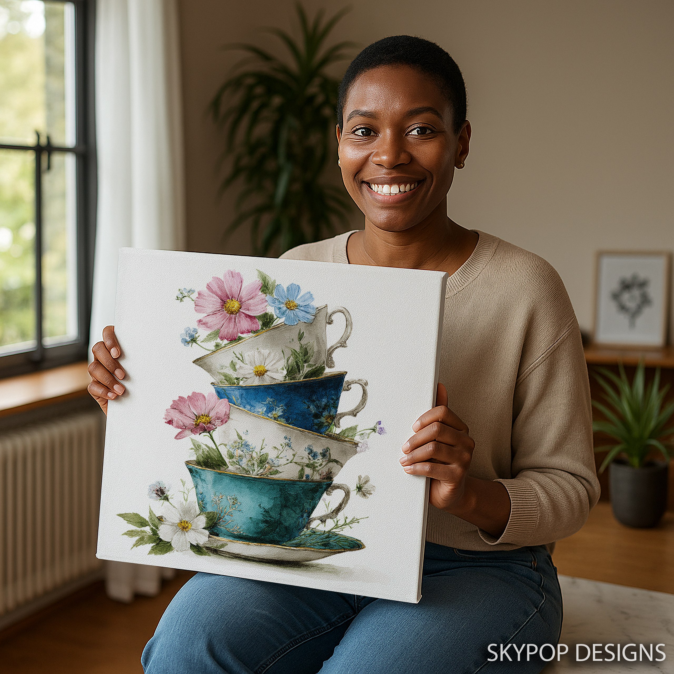 9.jpg Floral Teacup Stack Art