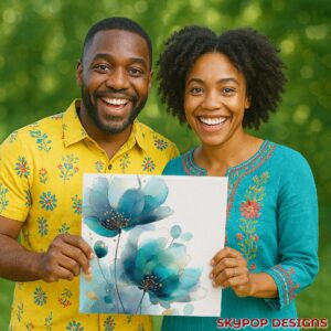 Teal Blossom Art