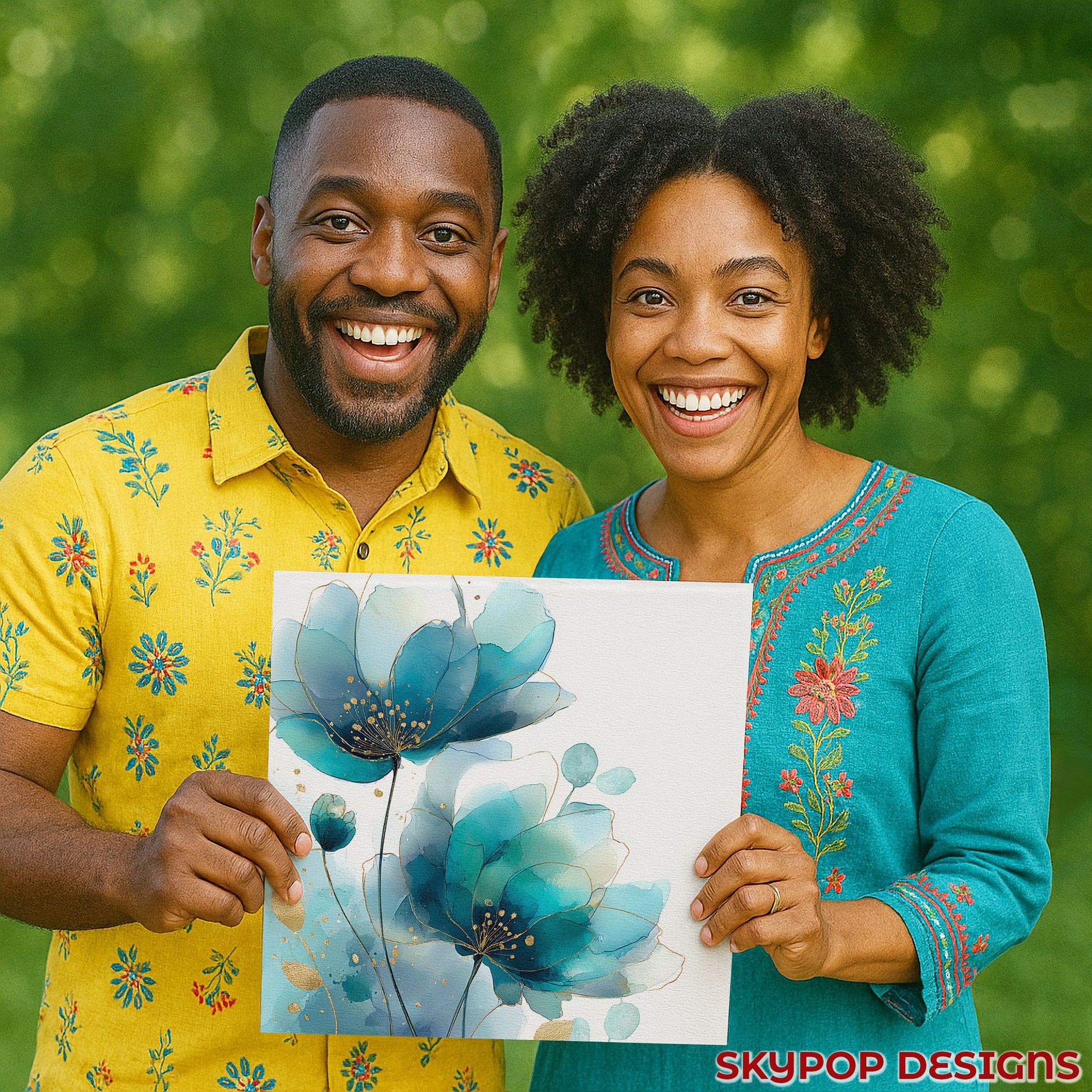 9.jpg Teal Blossom Art
