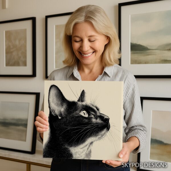Black Cat Portrait Art