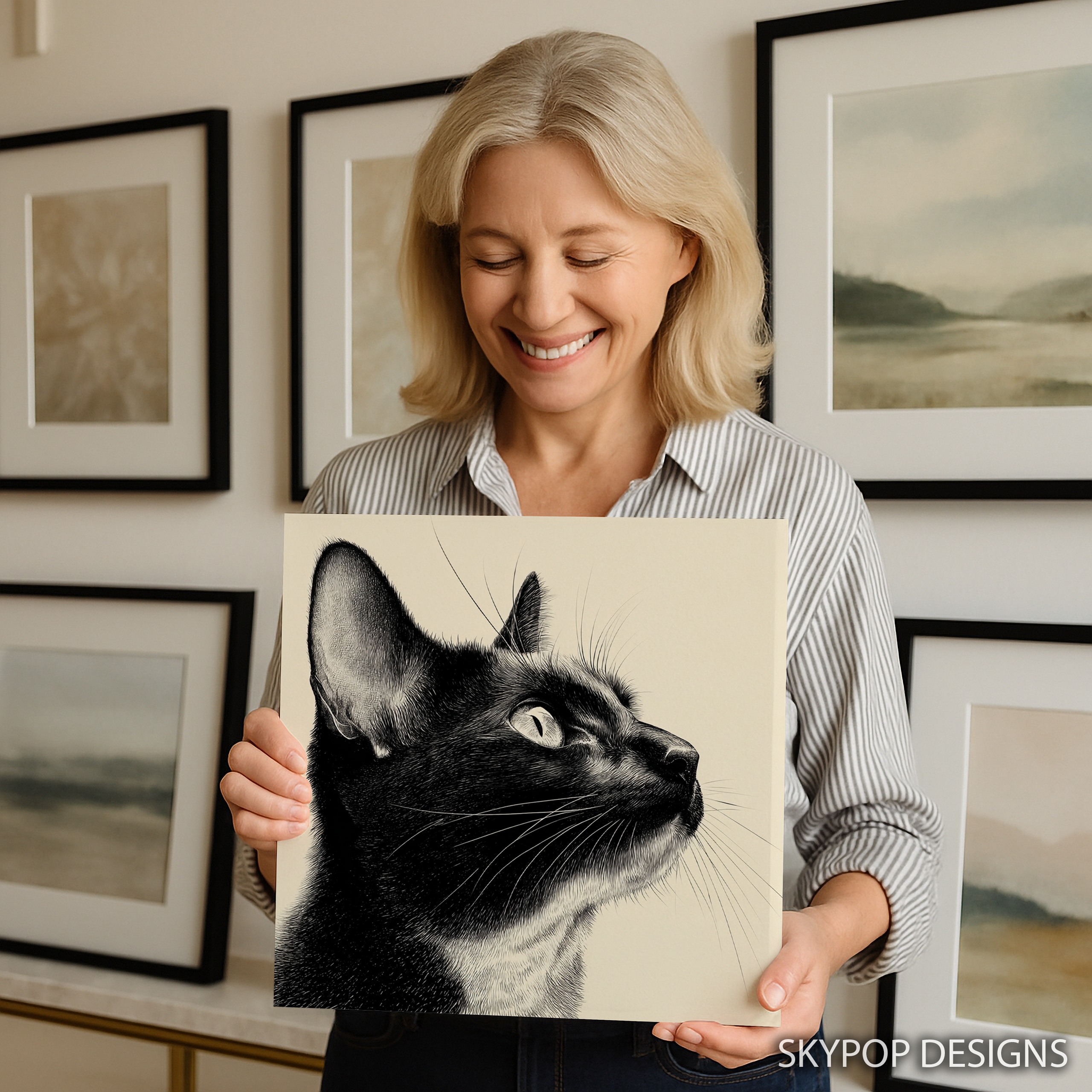 9.jpg Black Cat Portrait Art