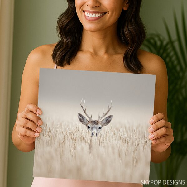 Deer in Wheat Field Art