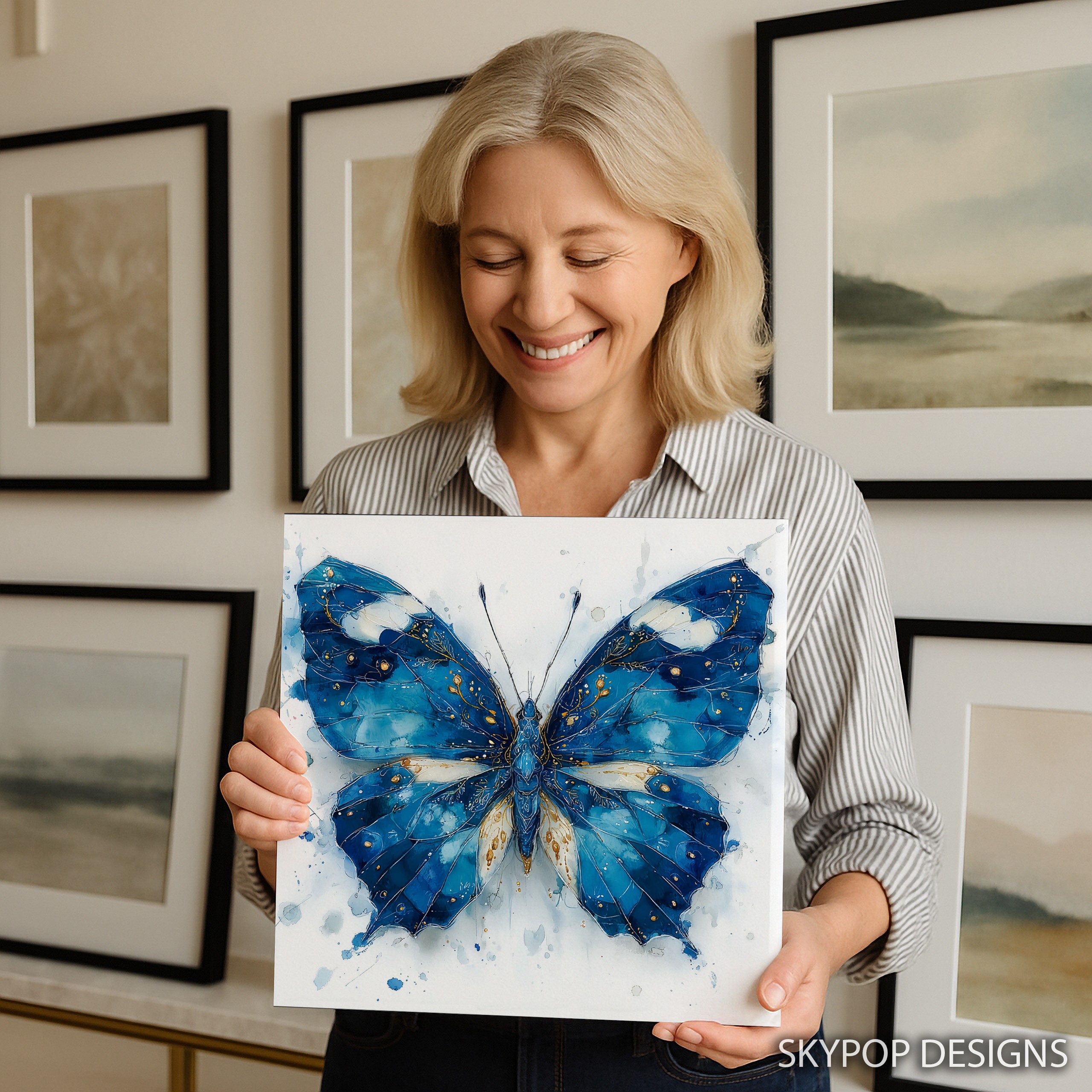 9.jpg Blue Butterfly Art