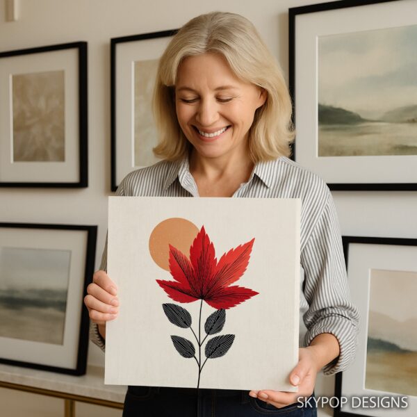 Maple Leaf Sunset Art